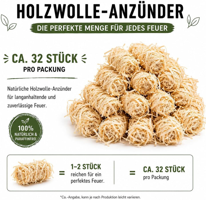 12 Schachteln à 32 ökologische Grill- und Kaminanzünder aus Holzwolle mit Wachs (384 Anzünder) Tests