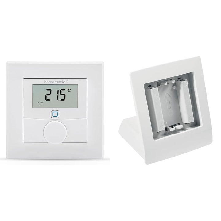 Homematic IP Smart Home Wandthermostat mit Luftfeuchtigkeitssensor + Tischaufsteller, digitales Ther