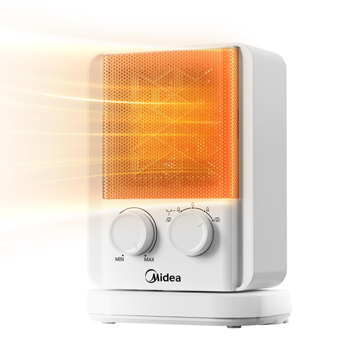 Midea NTY20-22E(WH) Keramik Heizlüfter PTC, Heizlüfter Leise Energiesparend 2000W, Heizlüfter Bad Bü