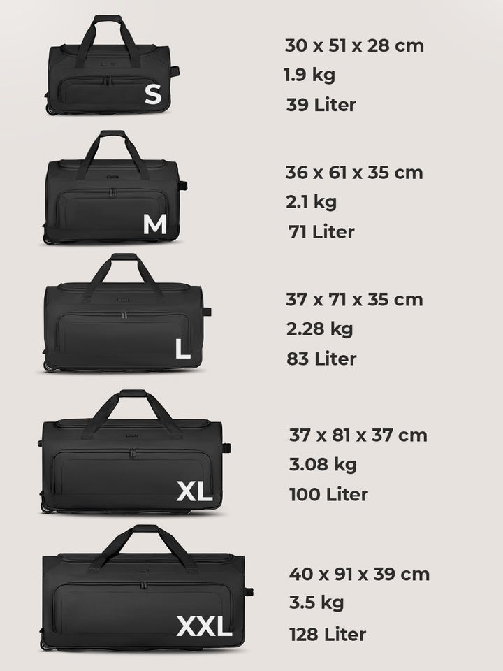 REDOLZ grosse L Trolley-Reisetasche mit Rollen 71 cm | 81 Liter | für Männer & Frauen (Duffle Essent