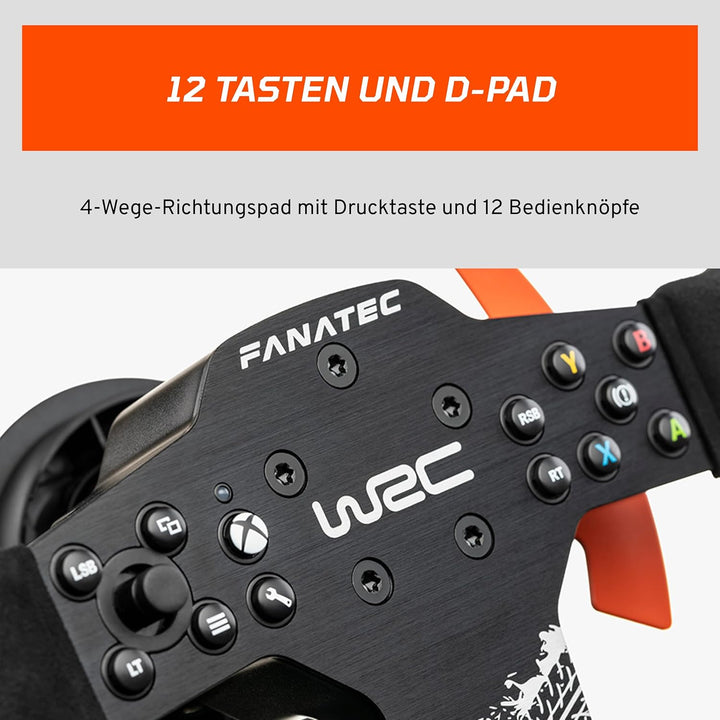 FANATEC CSL Elite Offiziell Lizenziertes WRC Xbox Rallye Sim Racing Lenkrad – Alcantara-Bezug, LED-R