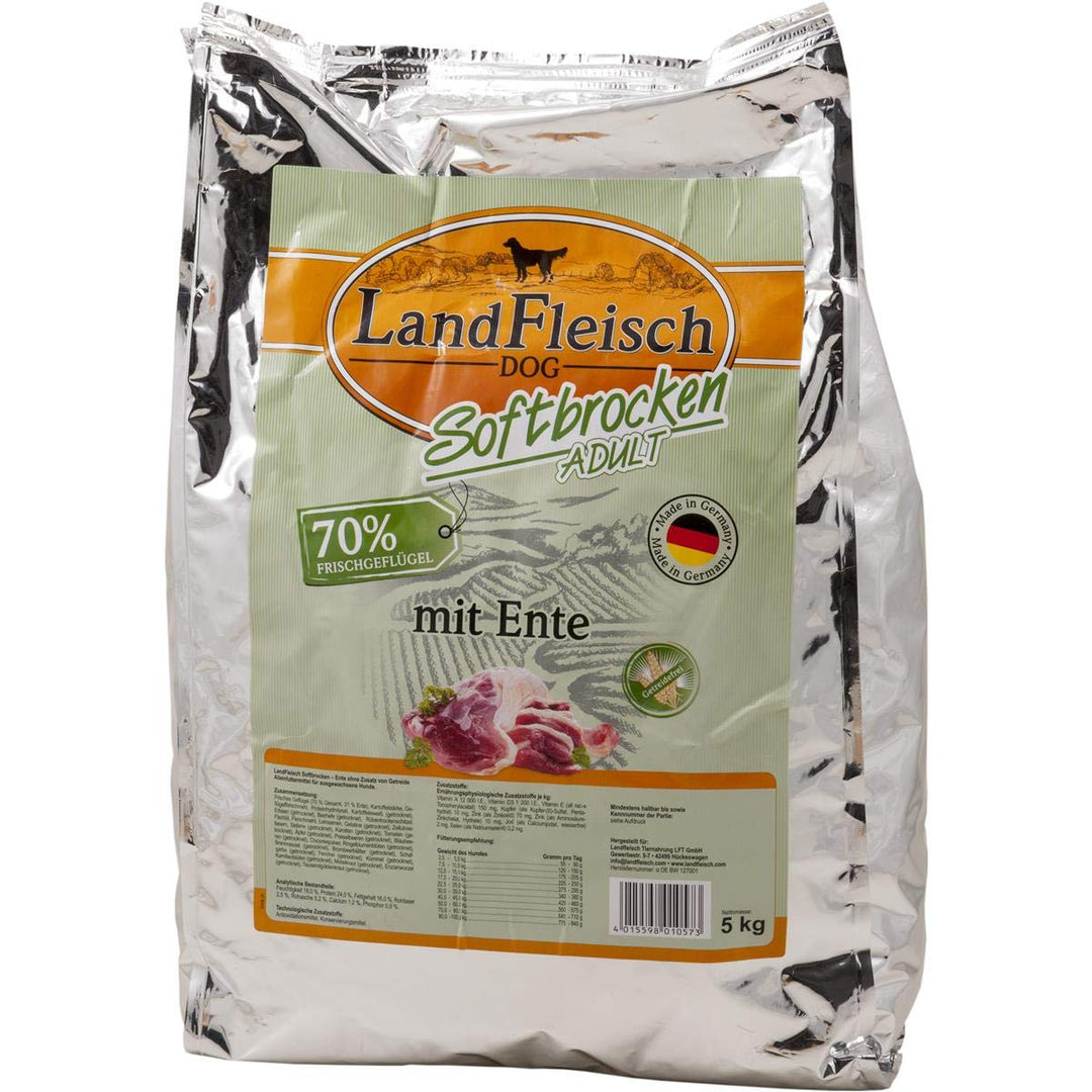 Landfleisch Dog Softbrocken Adult mit Ente, 1er Pack (1 x 5 kg)