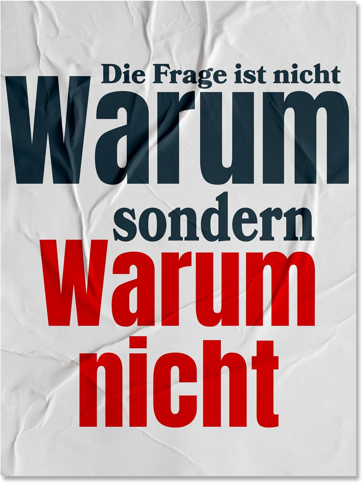 wandmotiv24 Leinwandbild Motivation, 40x30cm, Hochformat, Warum Nicht, Deko, Bilder auf Leinwand, Wa