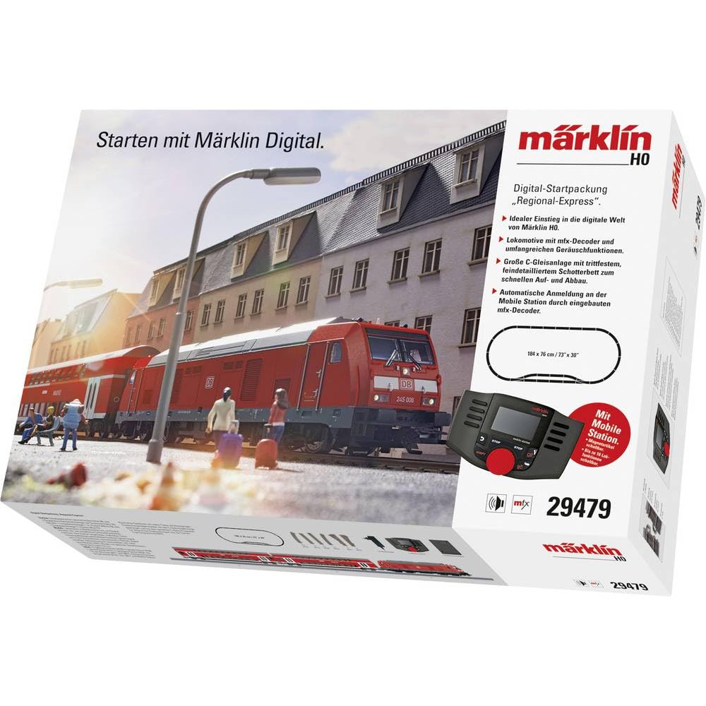 Märklin 29479 - Digital-Startpackung Regional-Express, Spur H0 Modelleisenbahn, viele Soundfunktione