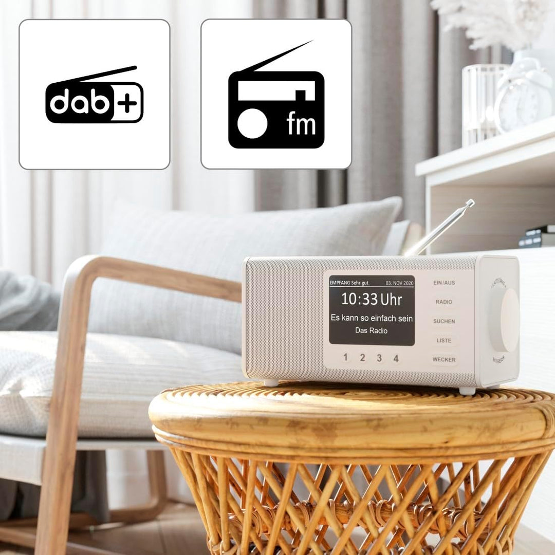 Hama DAB Radio mit DAB+/DAB und FM DR1000DE (Digitalradio mit grossem Display, Küchenradio mit einfa
