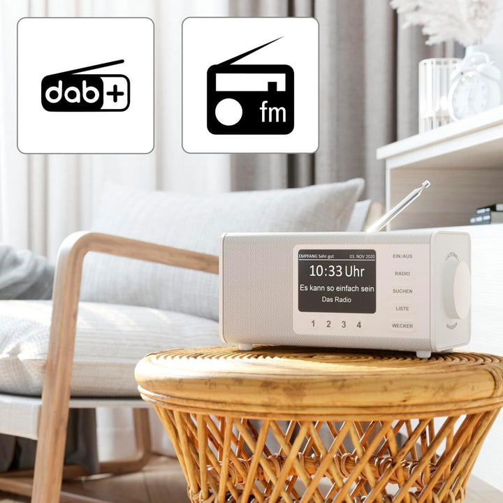 Hama DAB Radio mit DAB+/DAB und FM DR1000DE (Digitalradio mit grossem Display, Küchenradio mit einfa