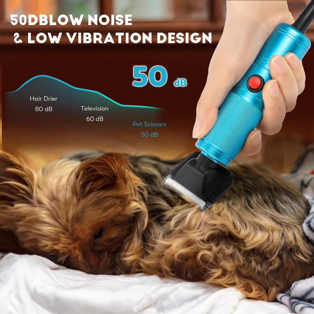 CGOLDENWALL Leise Hundeschermaschine Profi 280W, 2000-6000RPM Stufenlose Geschwindigkeitsregelung, 3