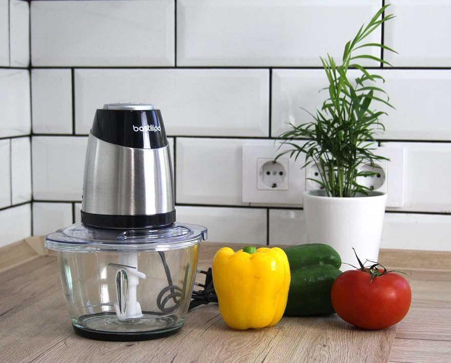 Bastilipo - 350 W elektrischer Lebensmittelzerkleinerer mit 1,2 Liter Fassungsvermögen, Modell PE-35