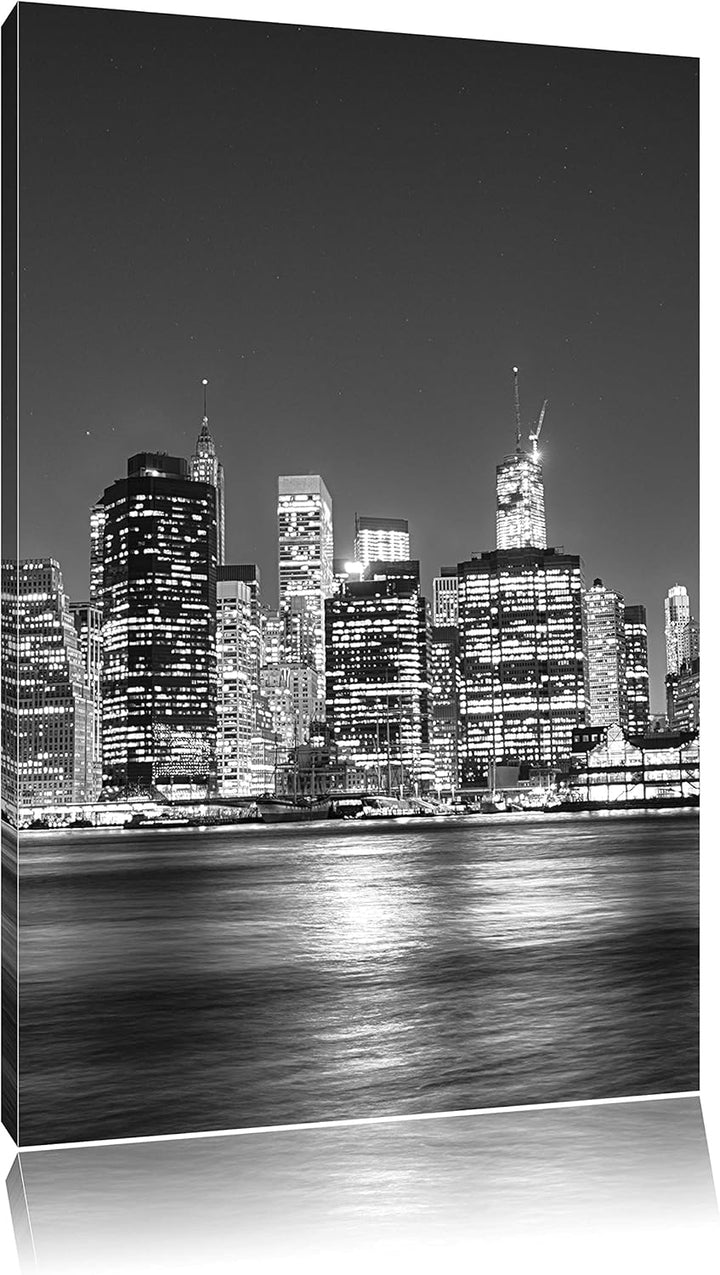 Pixxprint New York City, Format: 100x70 auf Leinwand, XXL riesige Bilder fertig gerahmt mit Keilrahm