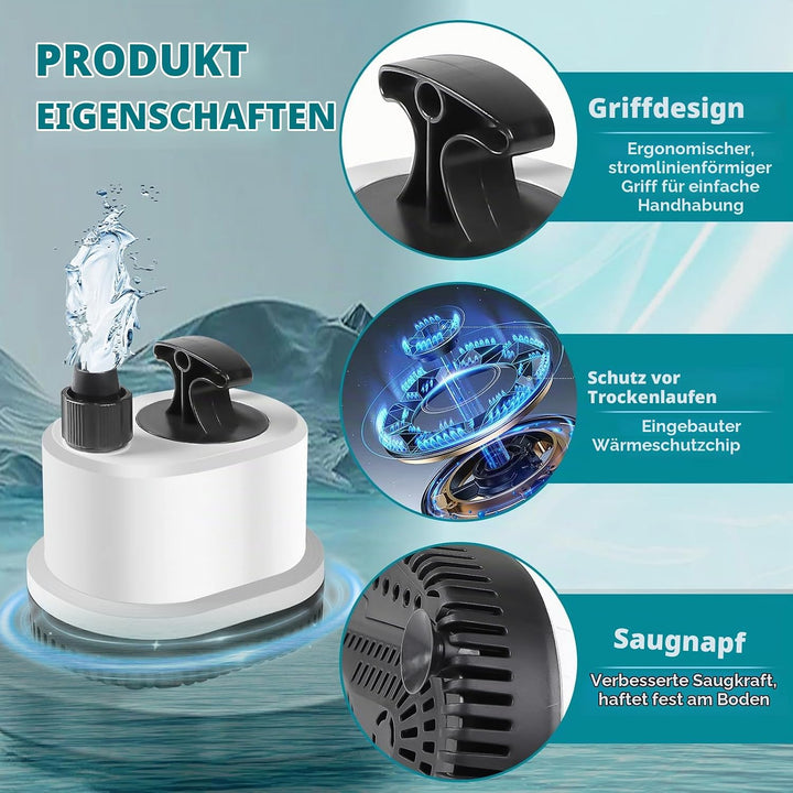 EXLECO Tauchpumpe Klein Wasserpumpe Mini Aquarium Pumpe Max.2500L/H 40W 220-240V Förderpumpe Springb
