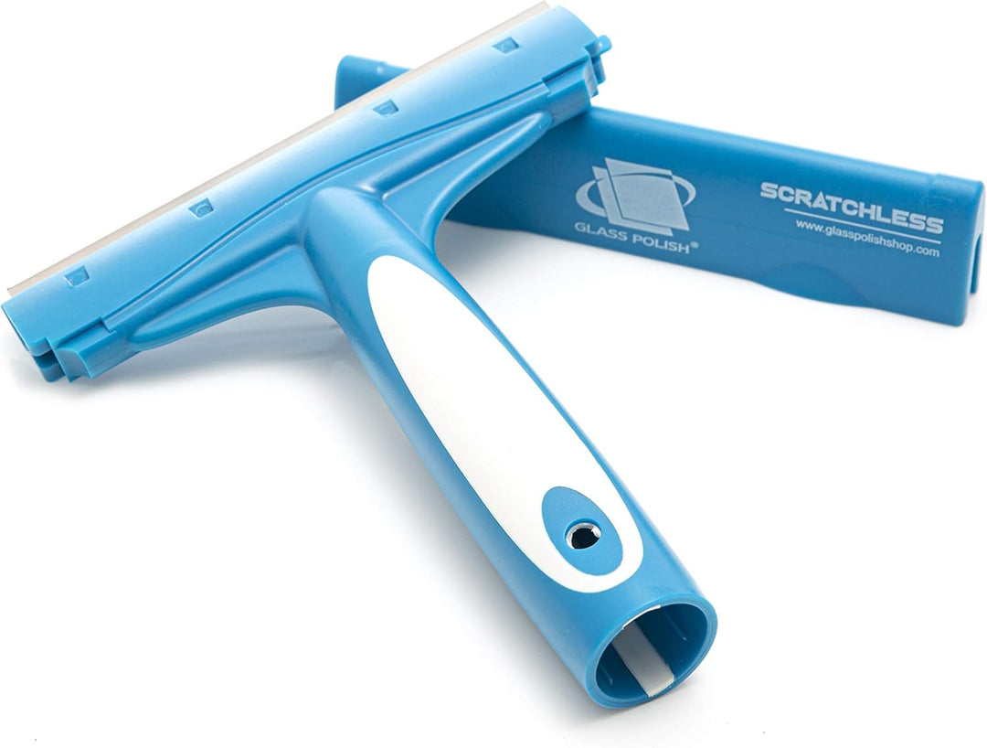 GLASS POLISH 150mm SCRATCHLESS Schaber mit doppelseitiger Edelstahlklinge, professioneller Glasschab