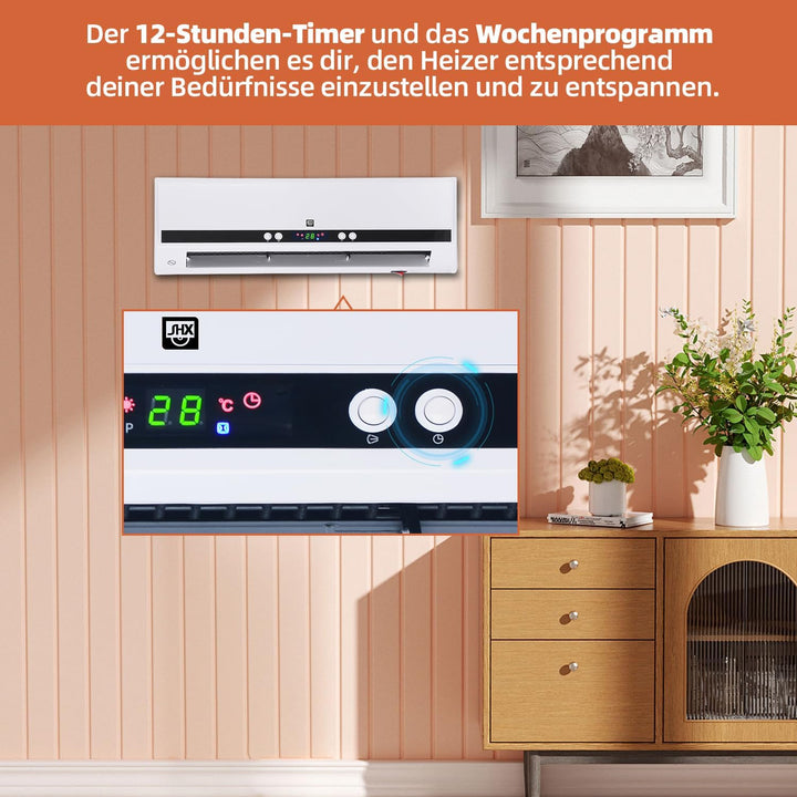 SHX PTC-Heizlüfter zur Wandmontage 2000W SHX501HEAT2023 – PTC-Heizelement, 2 Heizstufen, 3 Betriebsm