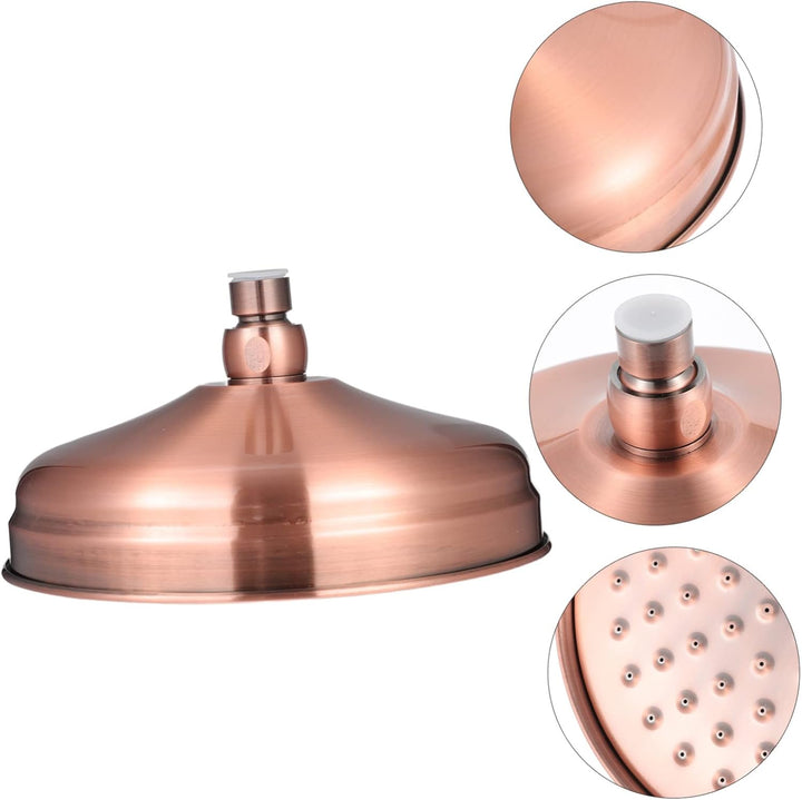 Cabilock Kupfer Duschkopf Round Dusche Sprinkler Niederschlag Duschkopf Retro Bad Regen für Zuhause