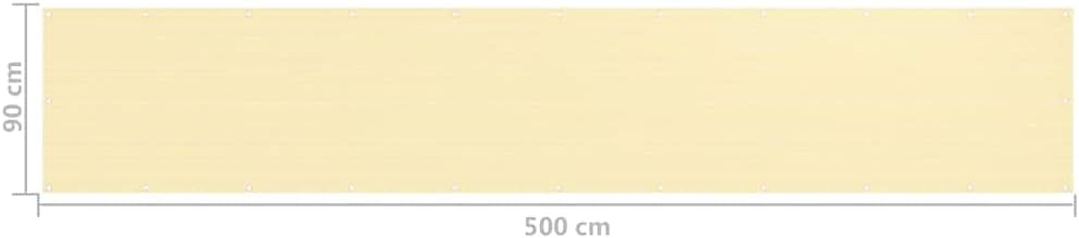 vidaXL Balkon-Sichtschutz Beige 90x500 cm HDPE 90 x 500 cm Beige, 90 x 500 cm Beige