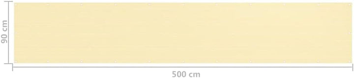 vidaXL Balkon-Sichtschutz Beige 90x500 cm HDPE 90 x 500 cm Beige, 90 x 500 cm Beige