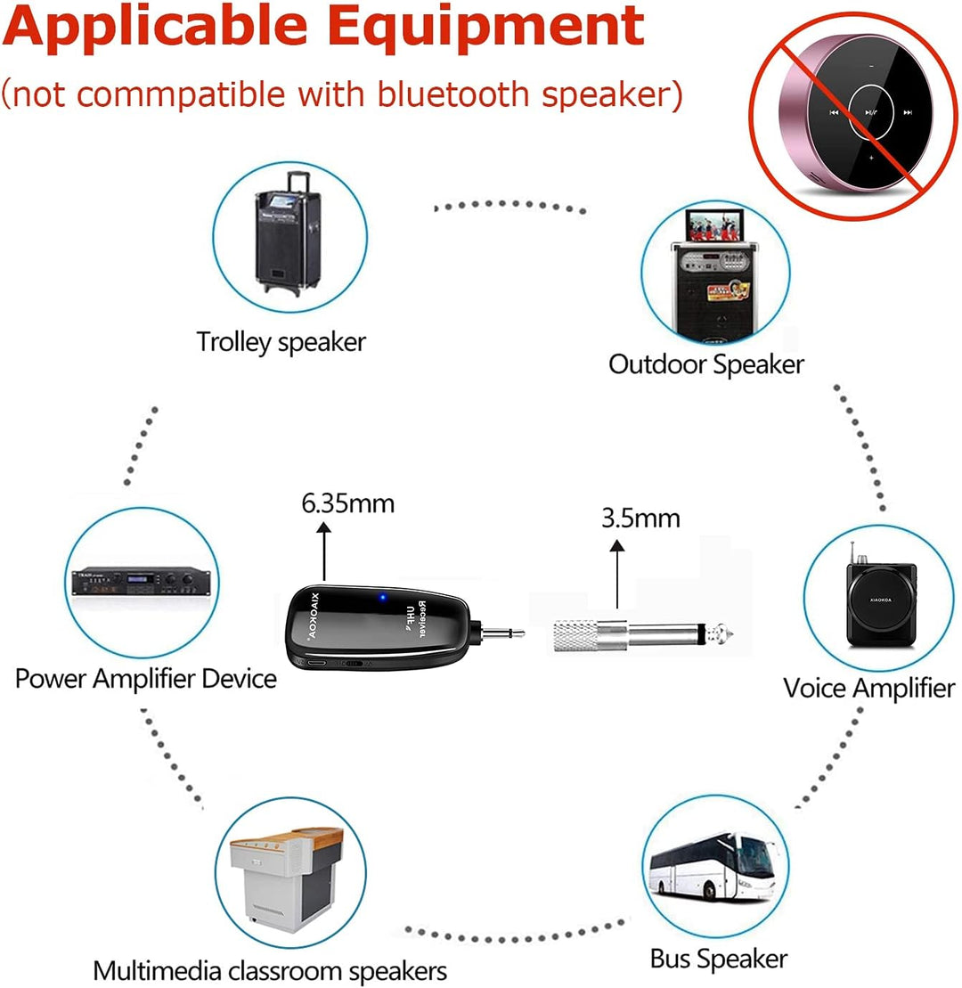 Kabelloses Mikrofon für Saxophon,UHF Drahtloses Mikrofon für Musikinstrumente,Wireless Empfänger und