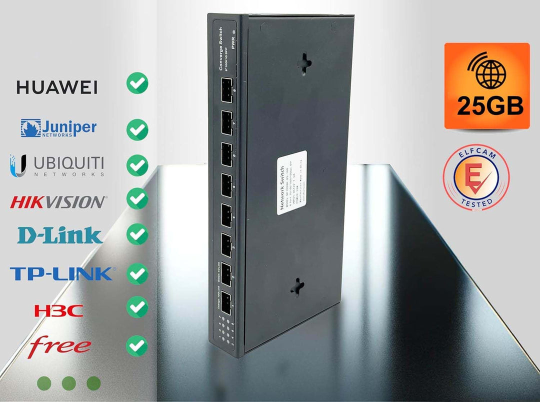 Elfcam® - 25G SFP28 SR 850nm Transceiver Modul kompatibel mit NVIDIA Mellanox und Intel E810, 25GBAS