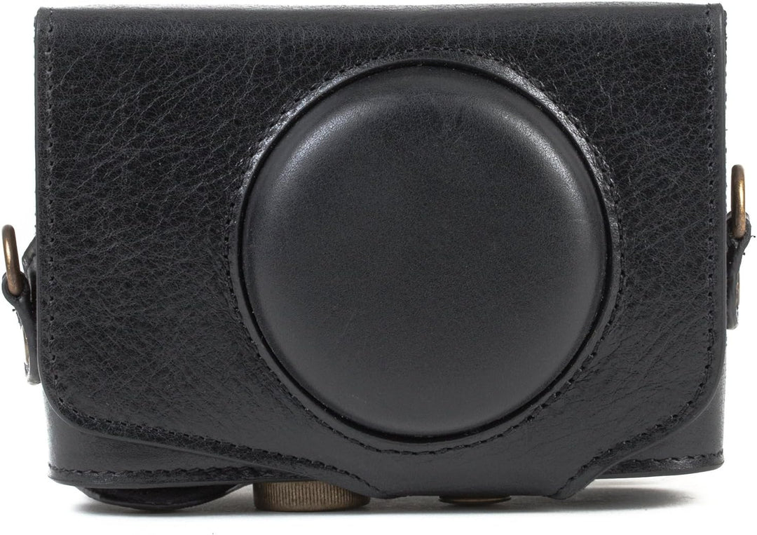 MegaGear MG1176 Canon PowerShot SX740 HS, SX730 HS Ever Ready Echtleder Kameratasche mit Trageriemen