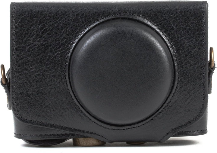 MegaGear MG1176 Canon PowerShot SX740 HS, SX730 HS Ever Ready Echtleder Kameratasche mit Trageriemen