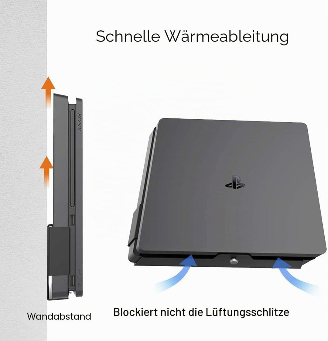 Monzlteck Wall Mount for PS4 Slim, Stander Holder Compatible for Playstation 4 Slim, near or behind