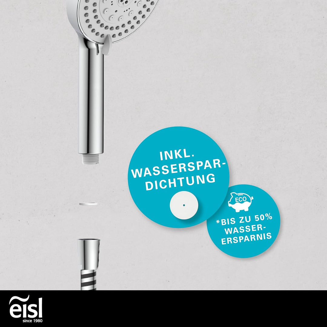 EISL DX5082 PARMA Duschkopf ohne Schlauch, wassersparende Handbrause, Duschbrause mit verschiedenen