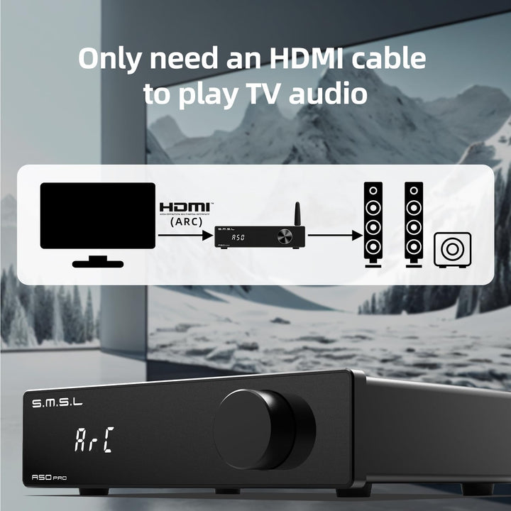 S.M.S.L A50 Pro Verstärker,LPF&amp;HPF,2.1 Kanal Audio Verstärker,100W Bass Ausgangsleistung, HiFi Bluet