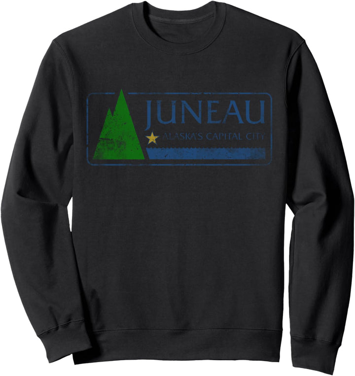 City Flag of Juneau Alaska Vintage Fade Sweatshirt
