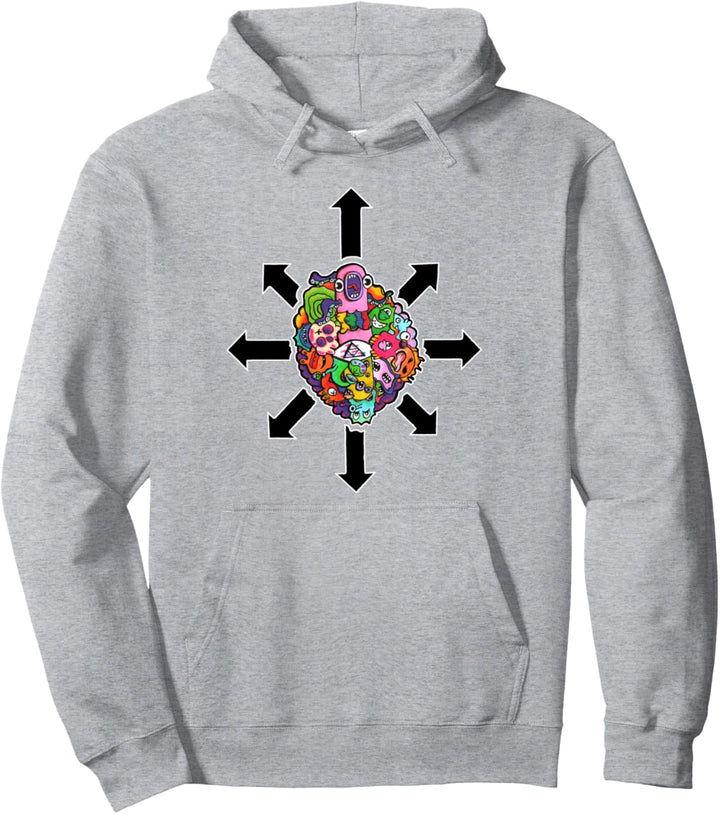 Doodle Art, Comic Zeichnung, Chaos Stern, Lustige Monster Pullover Hoodie