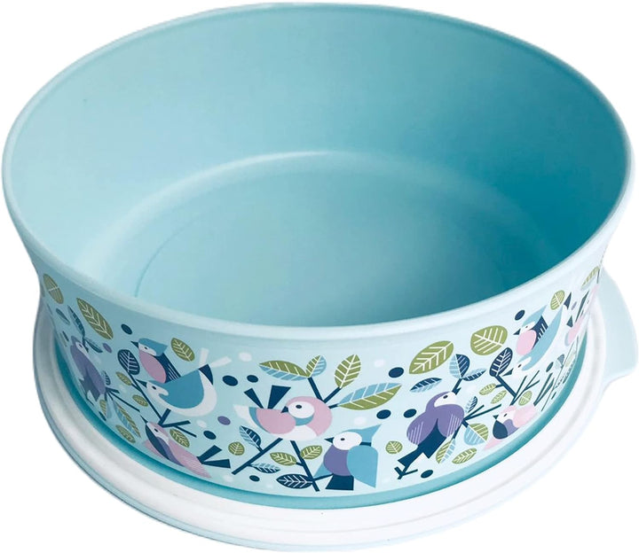 Tupperware Quadro 1,5 L hellblau mint Frülings Motiv Vögel runde Keksdose Vorratshaltung Ultimo