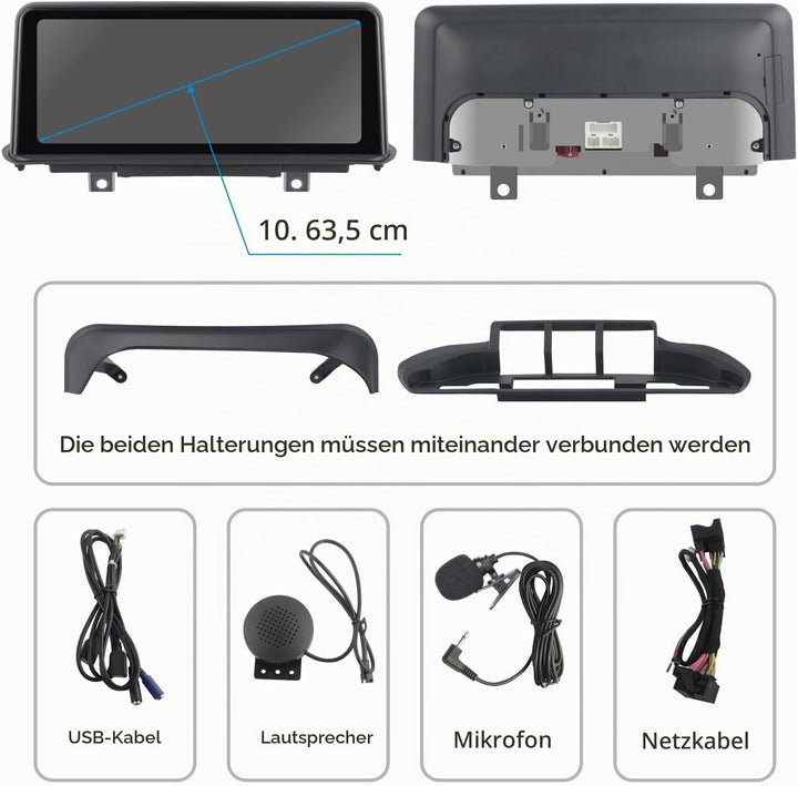 Autoradio mit drahtlosem CarPlay &amp; Android Auto Kompatibel mit BMW X5 X6 Serie F15/F16 (2014-2016)NB