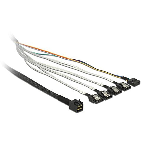 Delock Kabel mini SAS HD SFF-8643 > 4 x SATA 7 Pin + Sideband 0,5 m