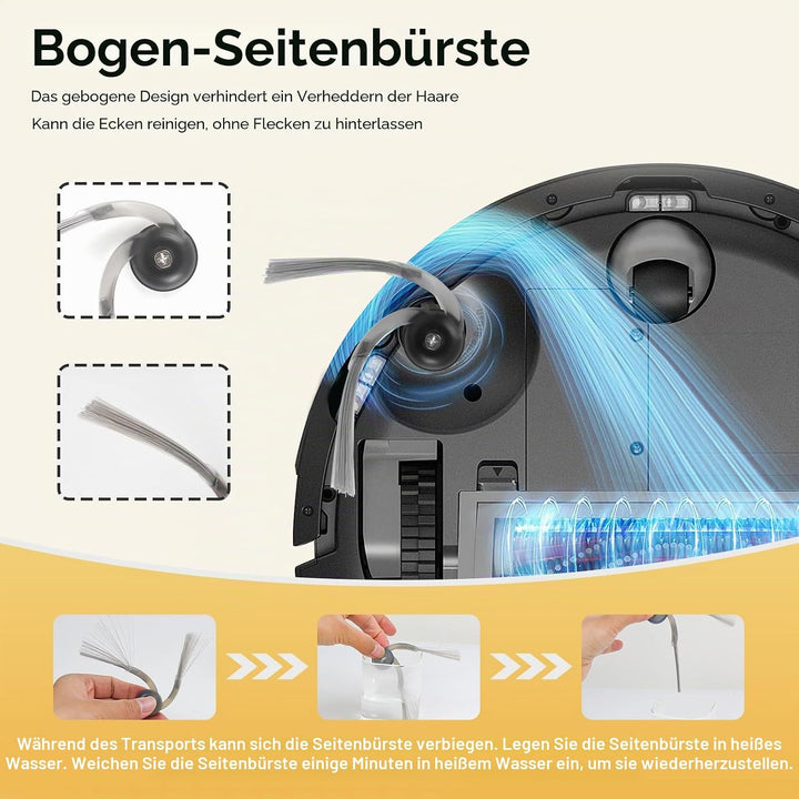 VIEWALL Q7 L5+ Zubehör für Roborock Q7 L5+,Q7 M5+ Staubsauger,1 Hauptbürsten,4 HEPA-Filter,4 Wischtü