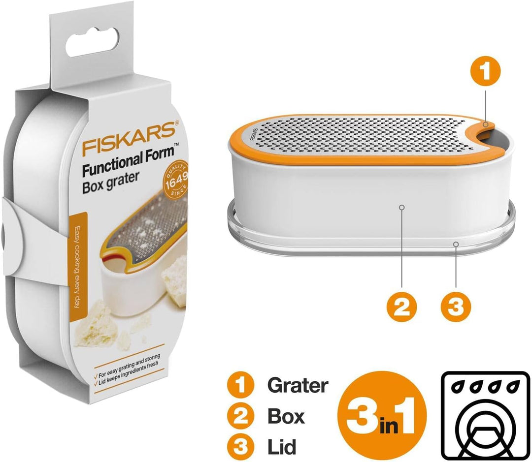 Fiskars Handreibe mit Behälter, Füllinhalt: 400 ml, Masse (LxBxH): 16,8 x 9,0 x 5,9 cm, Metall/Kunst