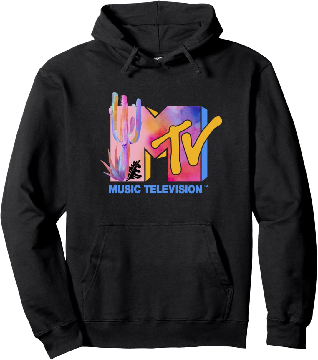 MTV Colorful Desert Water Color Logo Pullover Hoodie