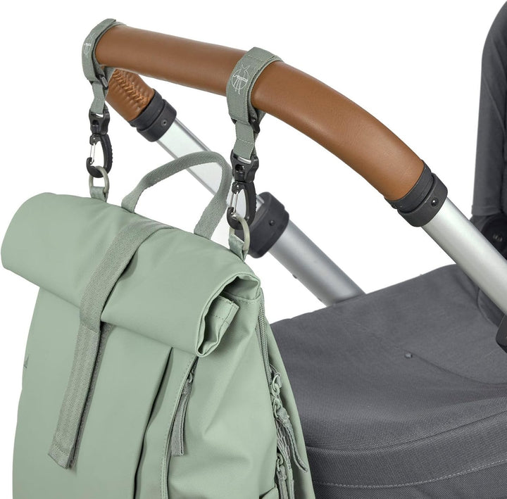 LÄSSIG Baby Wickelrucksack Wickeltasche Rucksack mit Wickelunterlage, Kinderwagenbefestigung, Flasch