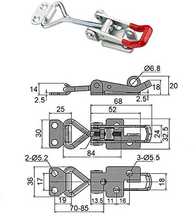 2er Set JUNKER Spannverschluss M6 (Haltekraft 220kg, abschliessbar) Edelstahl SS304 verstellbarer He