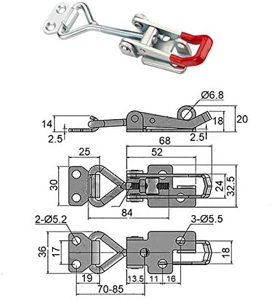 6er Set JUNKER Spannverschluss M6 (Haltekraft 220kg, abschliessbar) Edelstahl SS304 verstellbarer He