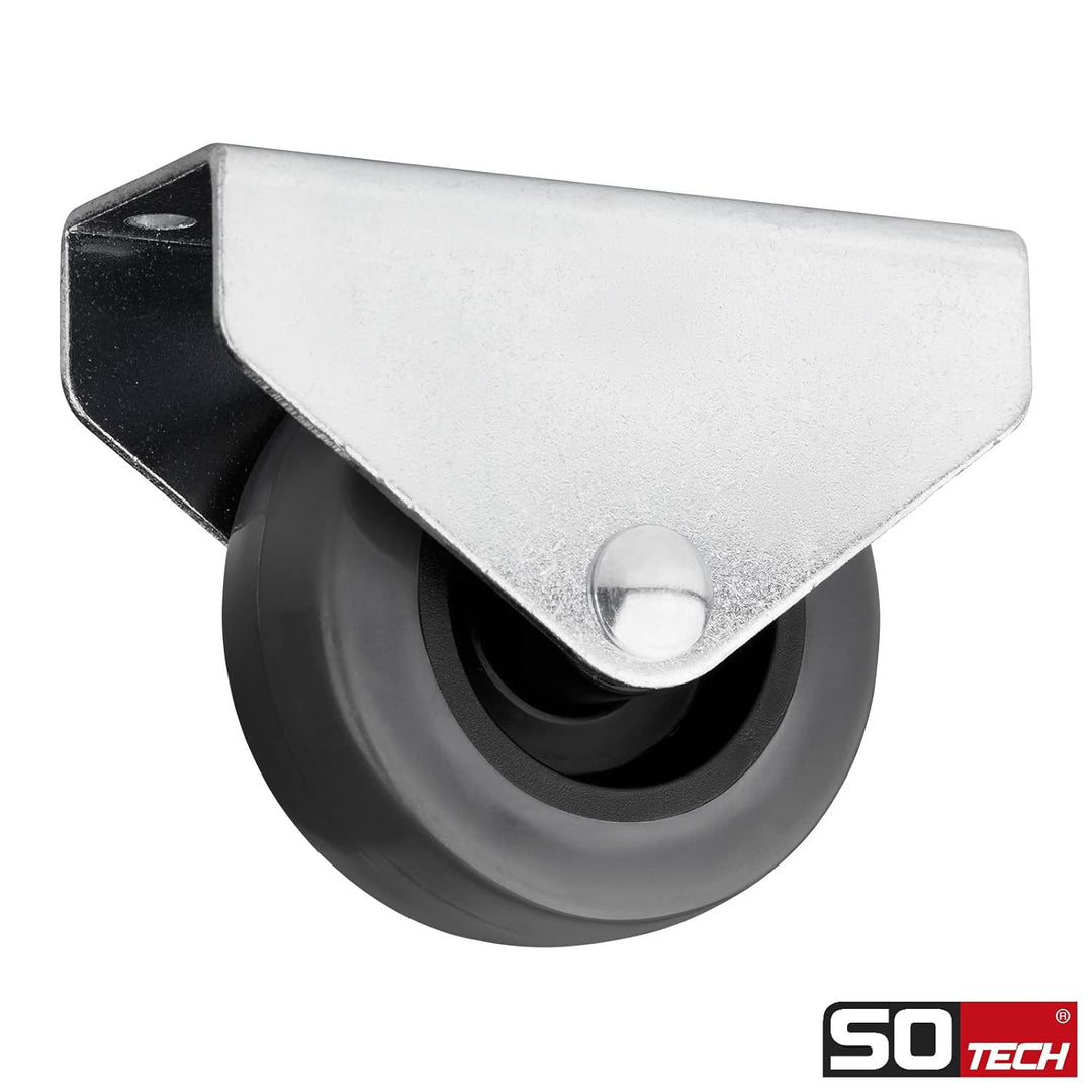 Sotech 16er Set Kastenrolle PASSAU (Ø 50 mm, für Unterbaumontage, dunkelgrau) Möbelrolle, leise und
