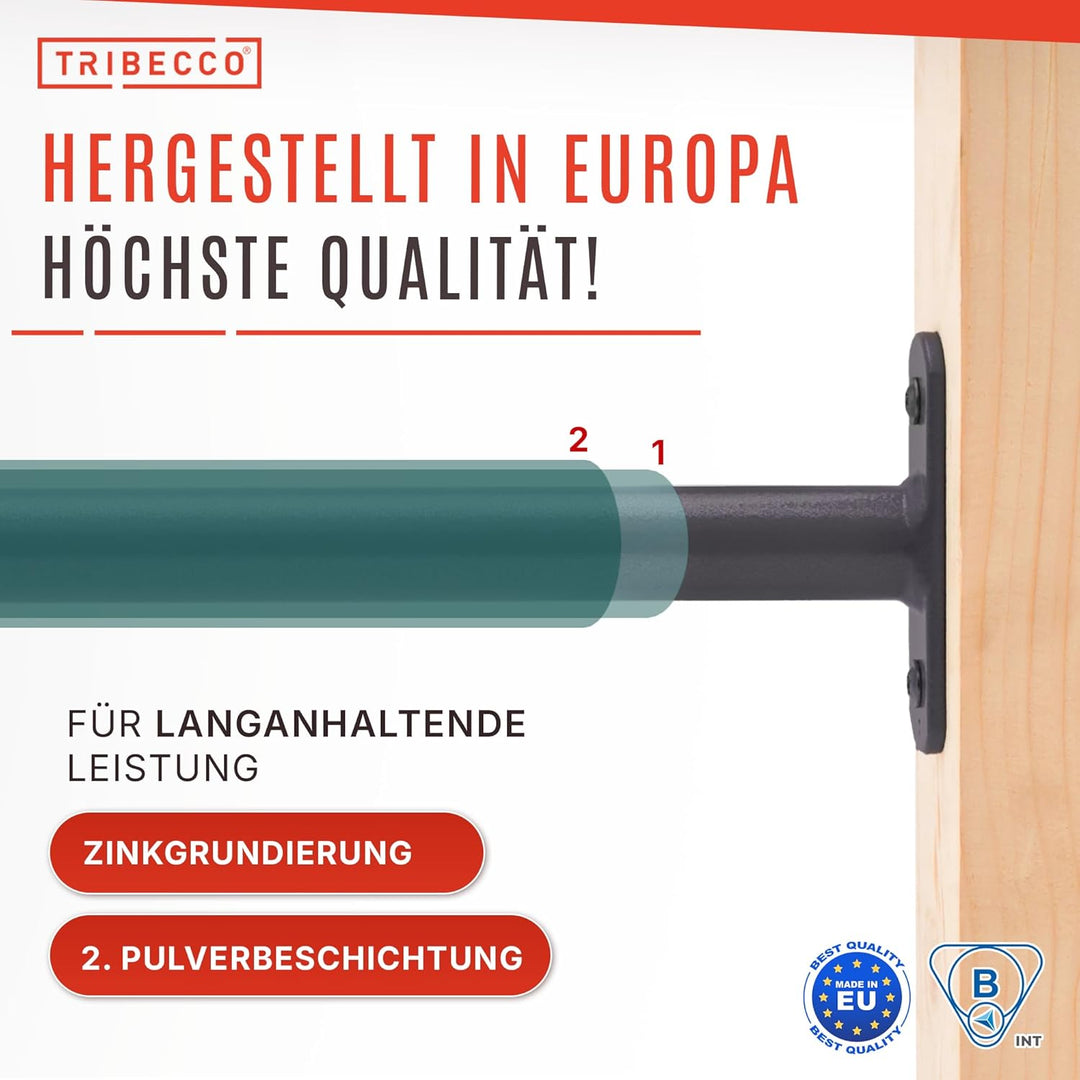 TRIBECCO® Reckstange Turnstange Gymnastikstange Metallstange, 115 cm Grün