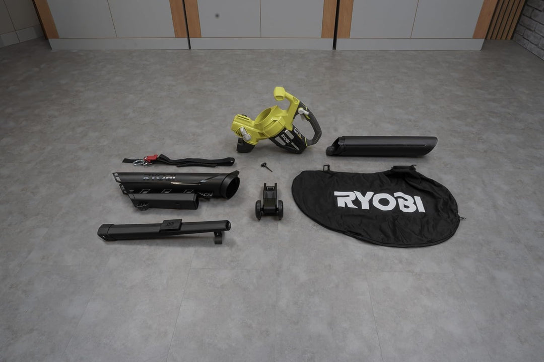 RYOBI 18 V ONE+ Brushless Akku-Laubsauger und Laubgebläse OBV18 (Luftmenge 6,0 m³/min, Luftgeschwind