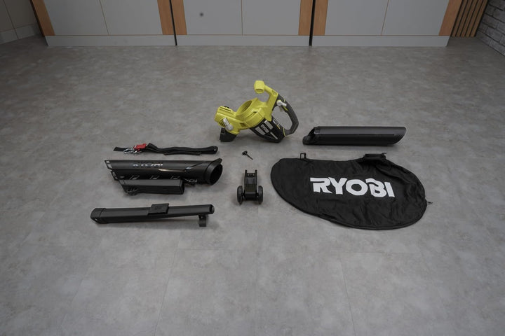 RYOBI 18 V ONE+ Brushless Akku-Laubsauger und Laubgebläse OBV18 (Luftmenge 6,0 m³/min, Luftgeschwind