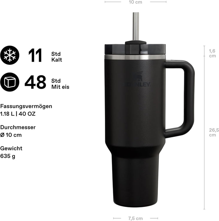 Stanley 1913 Quencher H2.0 Flowstate Trinkflasche Mit Strohhalm - Thermobecher Kühlt 11 Stunden - 48