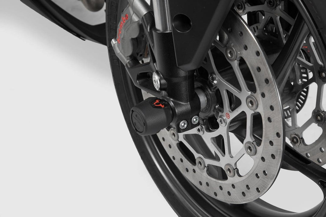 SW-Motech Sturzpad-Kit für Vorderachse - Schwarz. BMW F800R,R1200,R1250,RnineT,S1000XR.