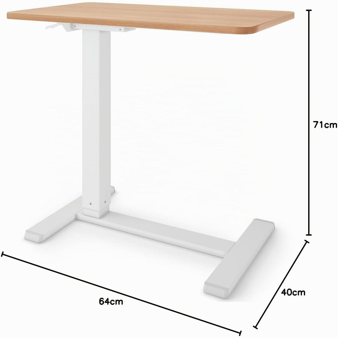 ESMART EACM-121WM 71 x 40 cm Ahorn - Mobiler stufenlos pneumatisch höhenverstellbarer Beistelltisch