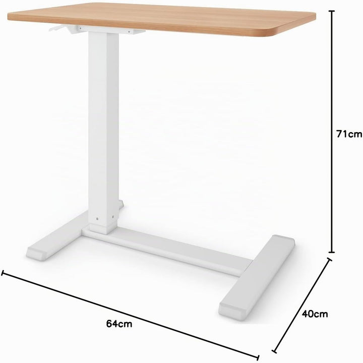 ESMART EACM-121WM 71 x 40 cm Ahorn - Mobiler stufenlos pneumatisch höhenverstellbarer Beistelltisch