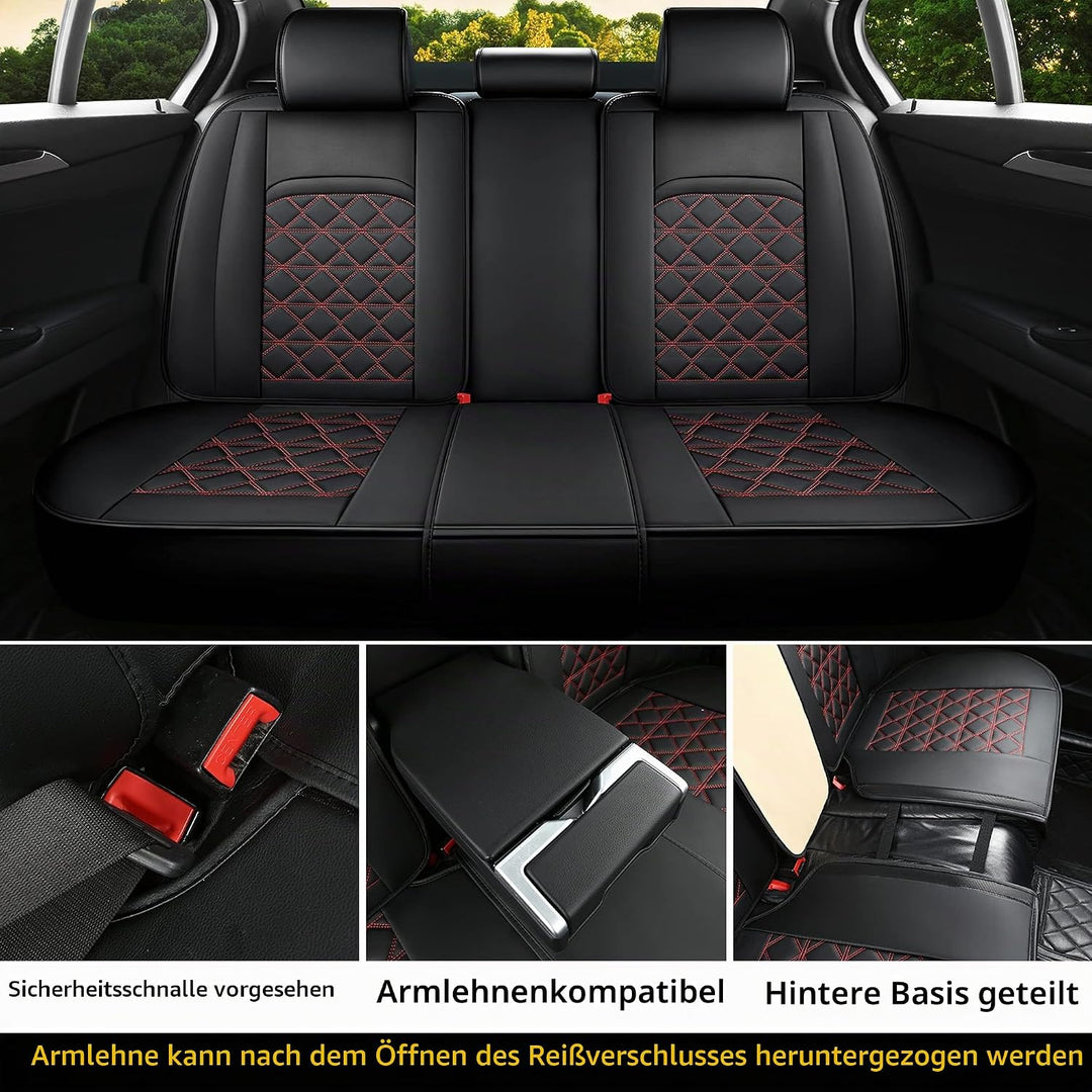 JDWBT Luxus Autositzbezüge Kunstleder Komplettset, Sitzbezüge Auto Universal, Auto sitzbezüge Kompat
