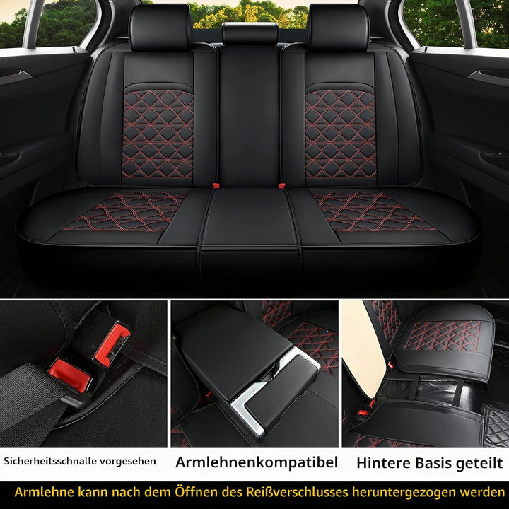 JDWBT Luxus Autositzbezüge Kunstleder Komplettset, Sitzbezüge Auto Universal, Auto sitzbezüge Kompat