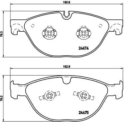 Brembo P 37 008 Bremsbelagsatz, Scheibenbremse - (4-teilig)