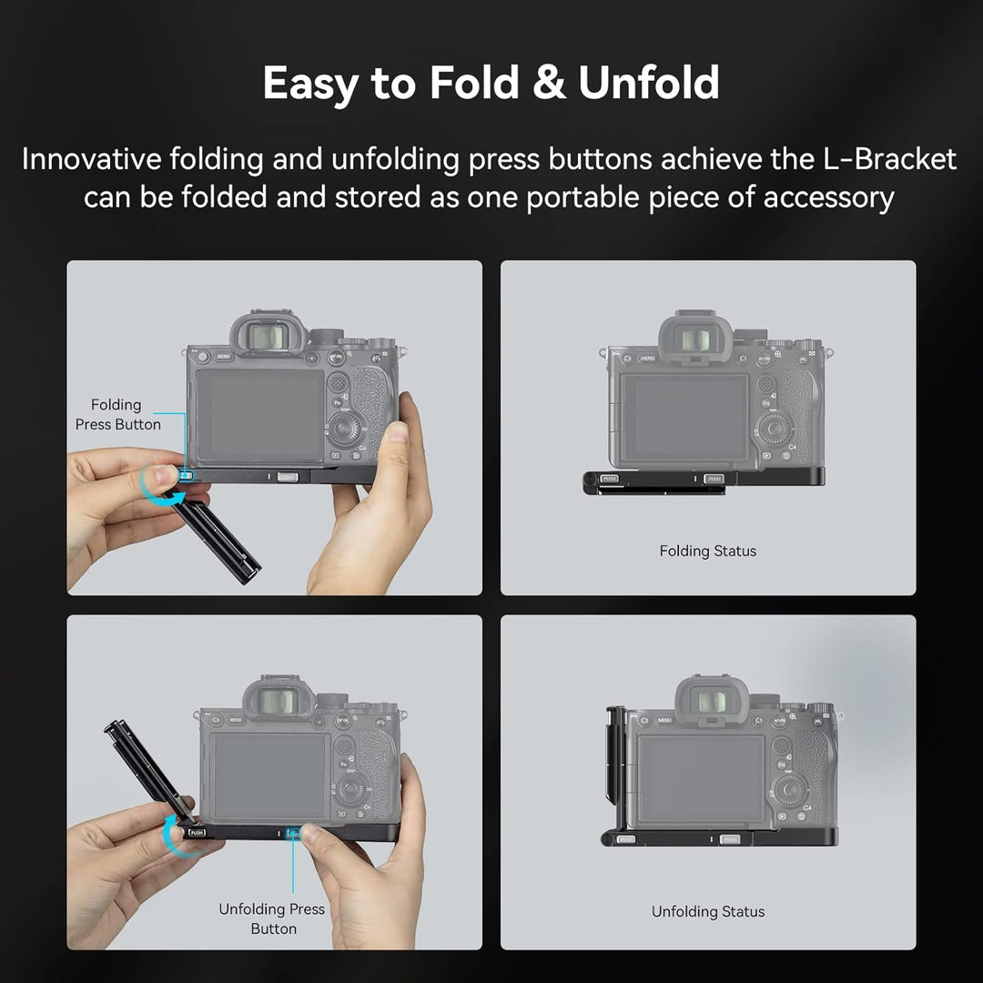 SMALLRIG Faltbare L-Halterung für Sony A7R V / A7 IV / A7S III, L-Bracket Faltbare Seitenplatte für