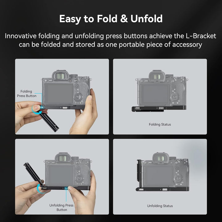 SMALLRIG Faltbare L-Halterung für Sony A7R V / A7 IV / A7S III, L-Bracket Faltbare Seitenplatte für